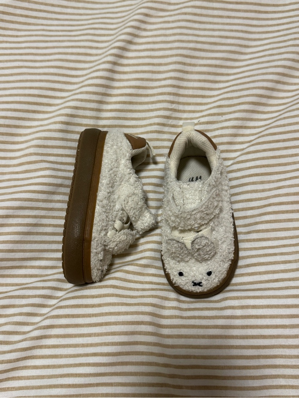 H&M | Cozy Cream Teddy-Look Kids Sneakers